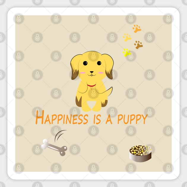 happiness is a puppy Sticker by Sunshineisinmysoul